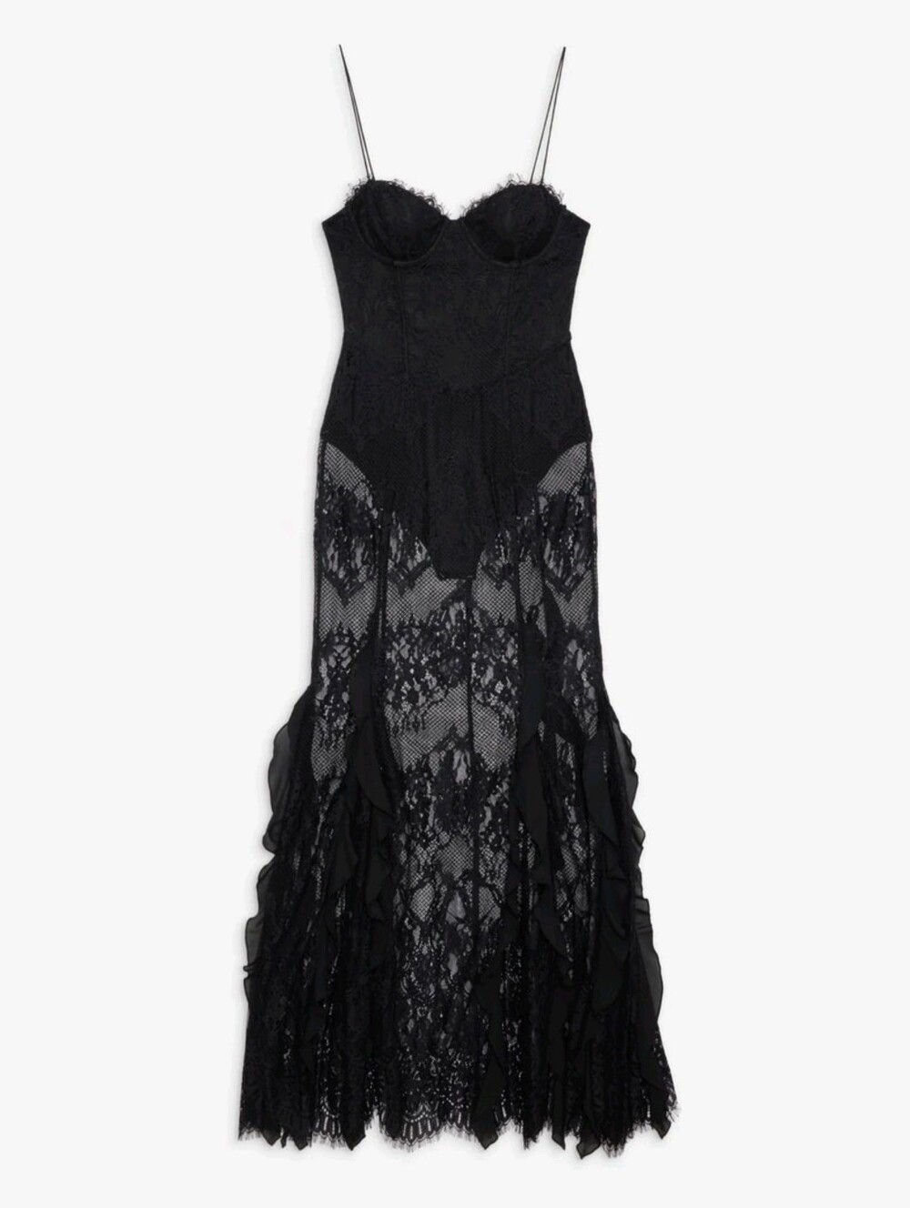 NWT! For Love And Lemons Shirley Black Lace Maxi Slip Gown - Picture 8 of 8